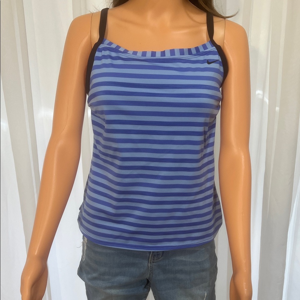 Nike Striped Blue and Black Swim Camisole